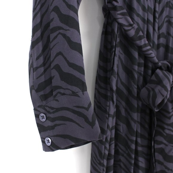 Rails Callan Charcoal Tiger Striped Wide Leg Belted Jumpsuit Small Cropped Pants - Picture 3 of 9